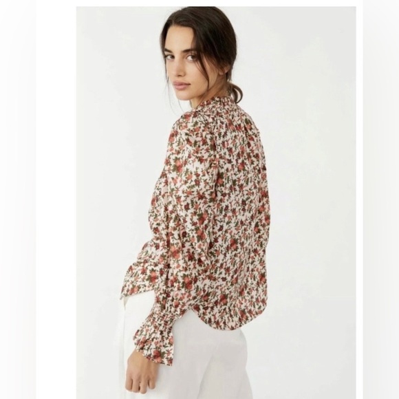 NWOT Free People|| Meant To Be Floral Blouse Top Size Small, Valentines - Picture 5 of 13